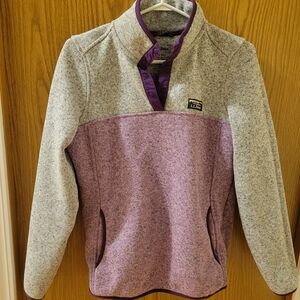 Purple and Grey Pullover Fleece - LL Bean